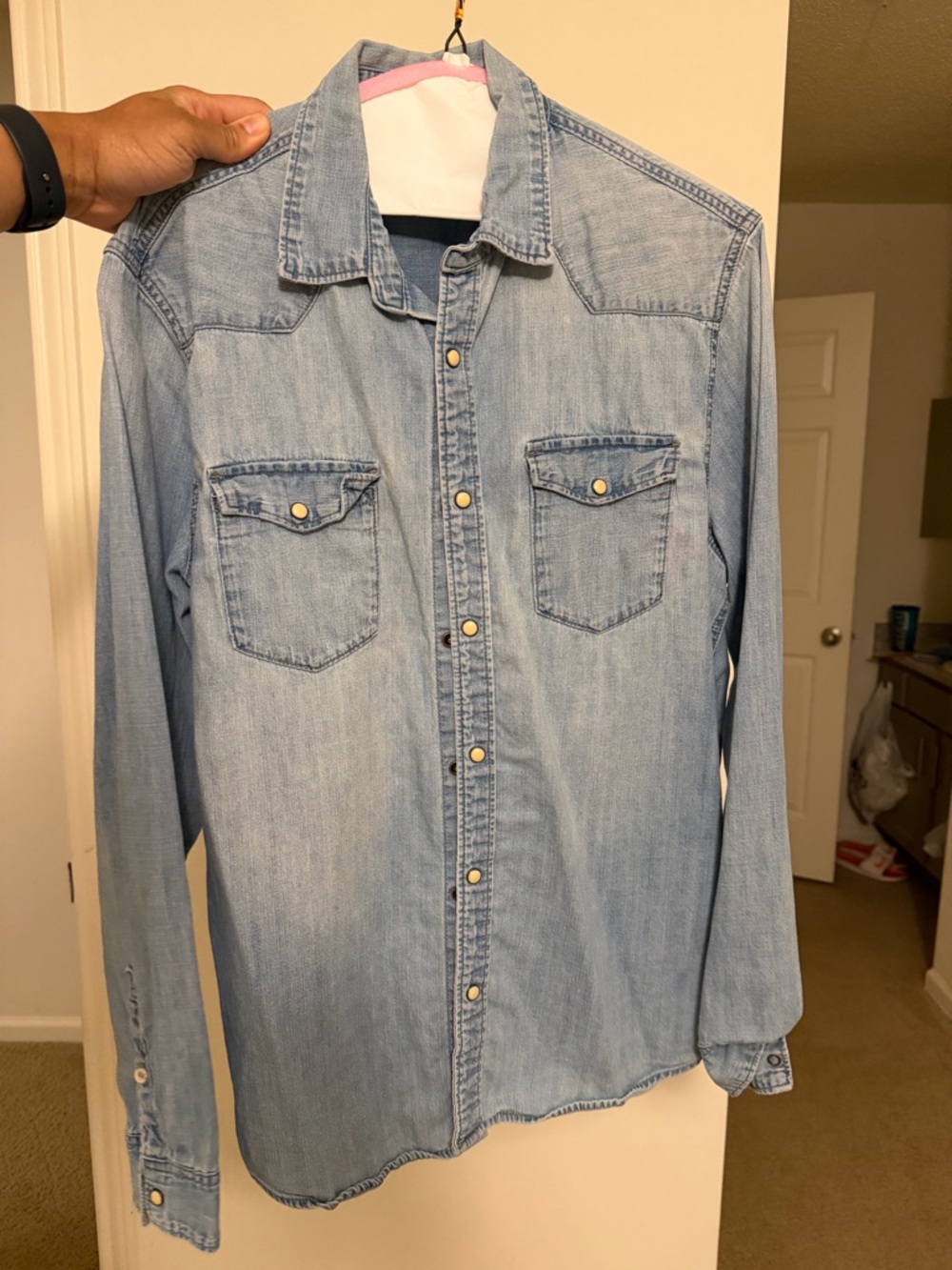 H&M Light Blue Western Denim Shirt
